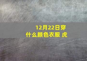 12月22日穿什么颜色衣服 虎